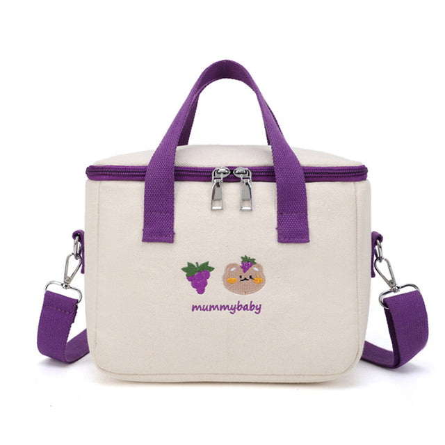 Waterproof Mother-Child Bag with Embroidered Bear Design