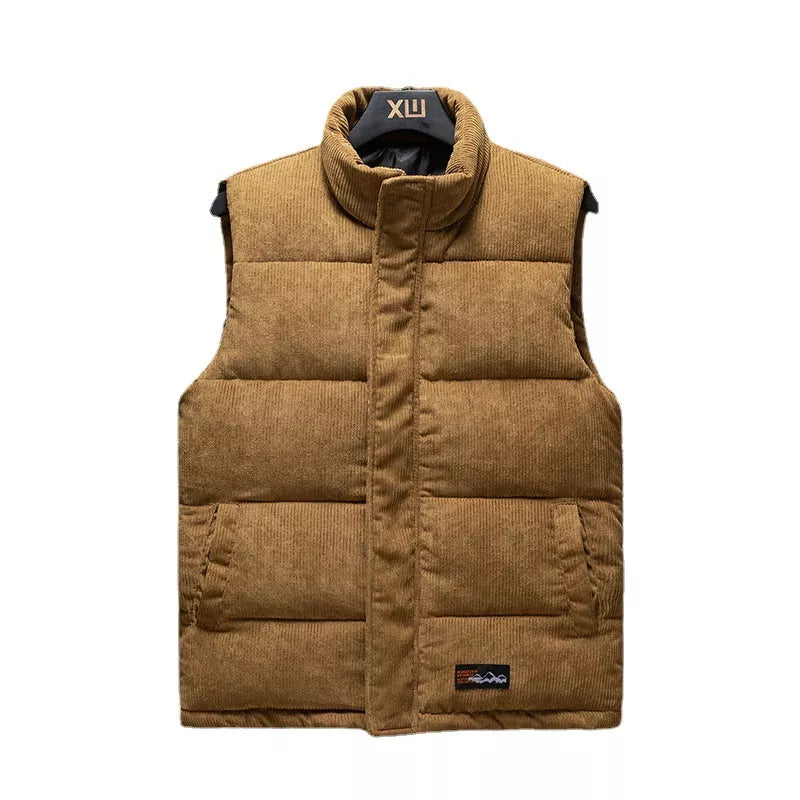 Men's Thick Corduroy Vest - Warm & Breathable Striped Jacket