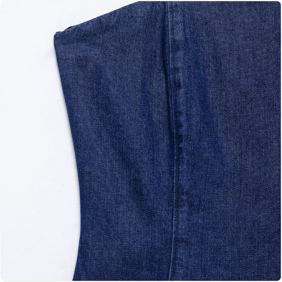 Women's Stylish Denim Midi Dress