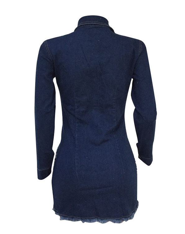 Distressed Denim Dress for Women
