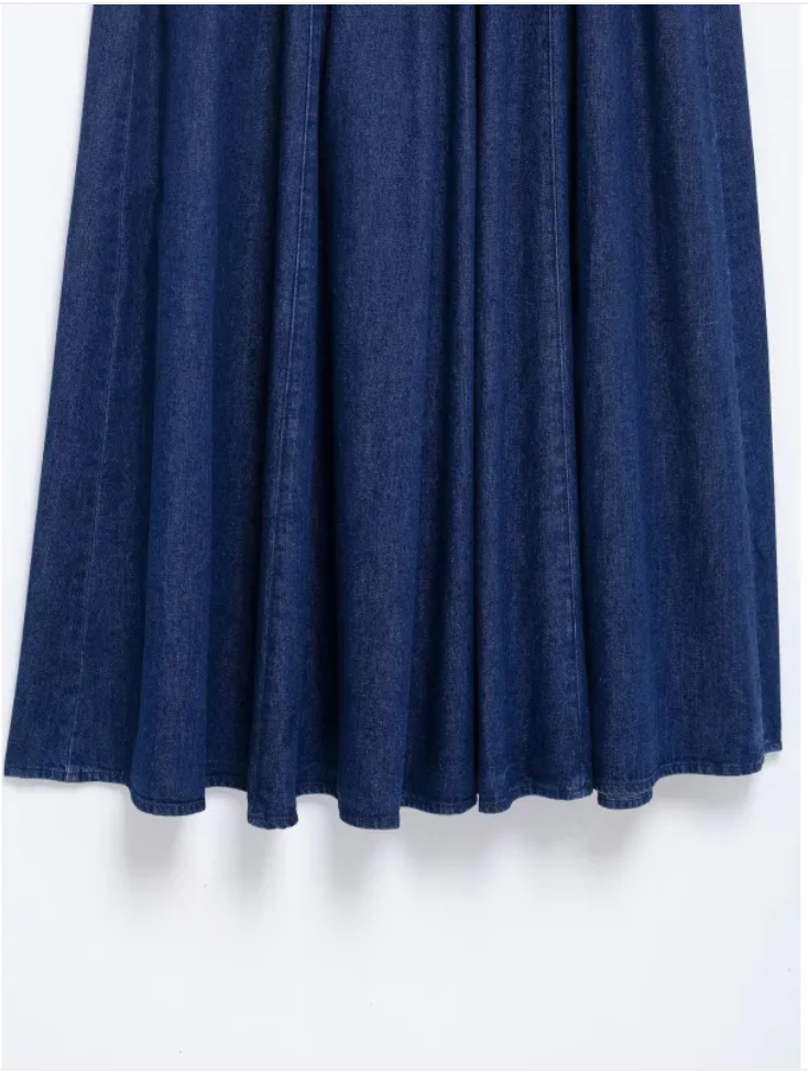 Women's Stylish Denim Midi Dress