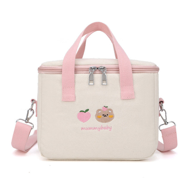 Waterproof Mother-Child Bag with Embroidered Bear Design