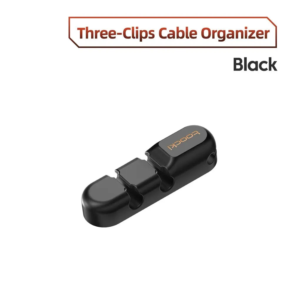 Toocki Cable Wire Cord Organizer Management 7 Hole Holder USB Desktop Winder Clip Flexible For Mouse Keyboard USB Type C Cable
