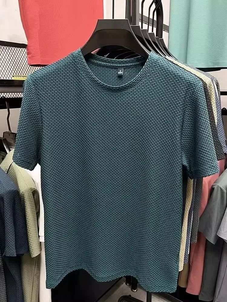 Men's Bamboo Ice Silk Slim Fit Crew Neck T-Shirt