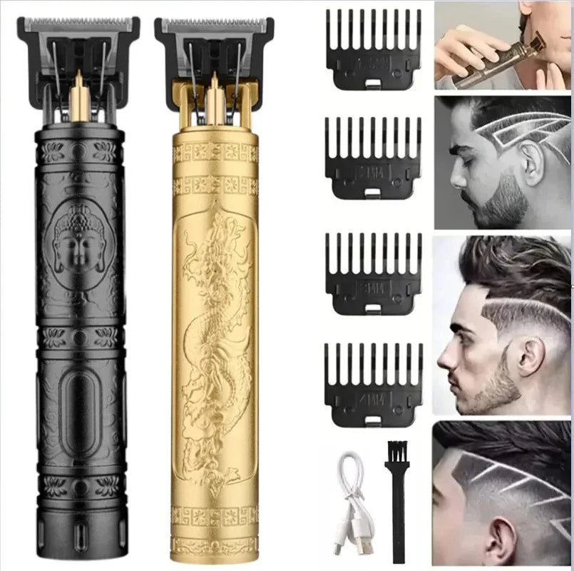 Cordless Hair Trimmer Vintage Hair Clipper USB Fast Charging Hair Cutting Machine Electric Shaver Barber Professional Barber