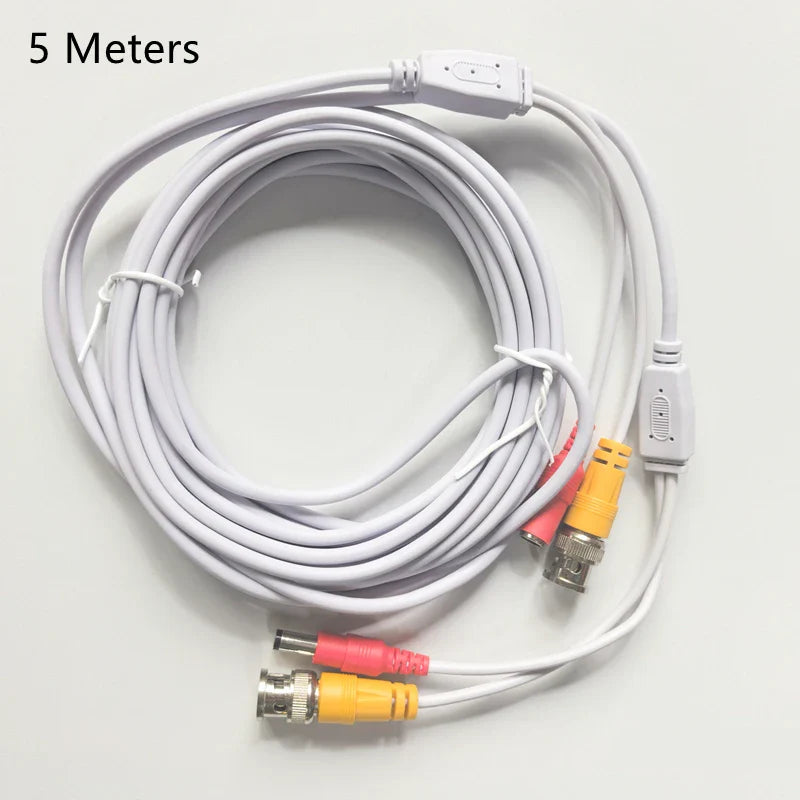 5/10/20 Meters BNC+DC Connector 2 in 1 BNC CCTV Cable Coaxial Video Power AHD Cameras White Wires for Analog CCTV DVR System