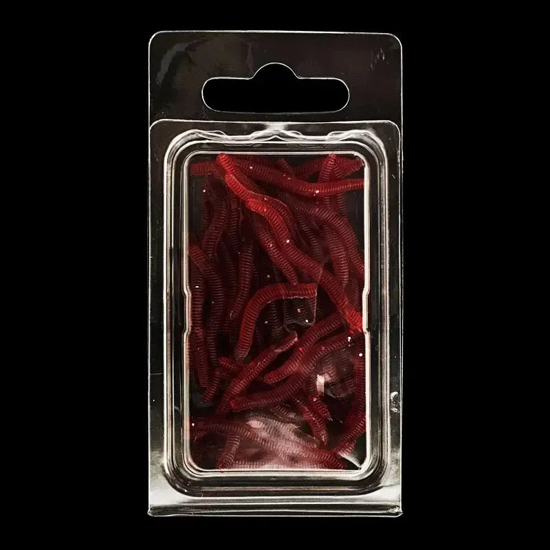 BURLE Lifelike Fishy Smell Red Soft Lures Simulation Earthworm Red Worms Artificial Fishing Lures