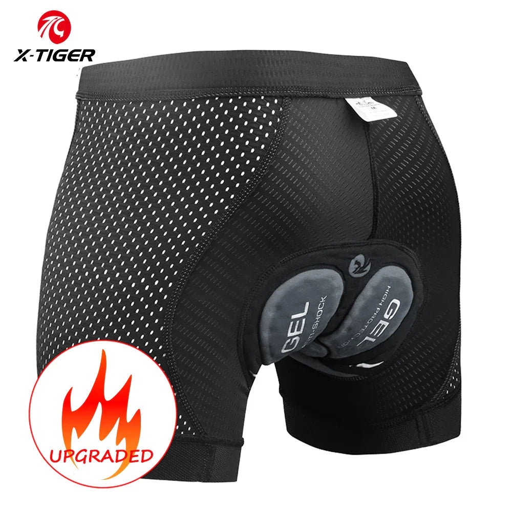X-TIGER Men's Cycling Underwear with 5D Gel Cushioned MTB Boxer Cycling Shorts Road Cycling Underwear Cycling Equipment