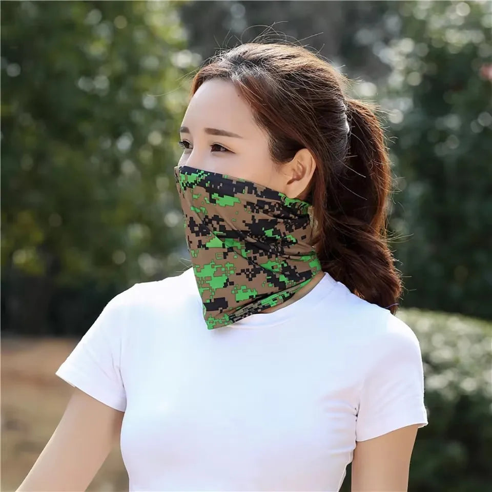 LOOGDEEL Sun Protection Bib Spring and Summer Motorcycle Neck Cover Sports Magic Bandana Riding Mask Full Face Outdoor Ice Silk