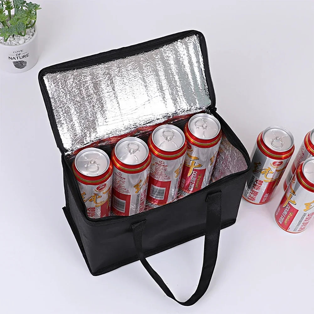 Foldable Insulated Lunch Cooler Bag Portable Thermal Food & Drink Carrier for Picnic Work Beer Delivery