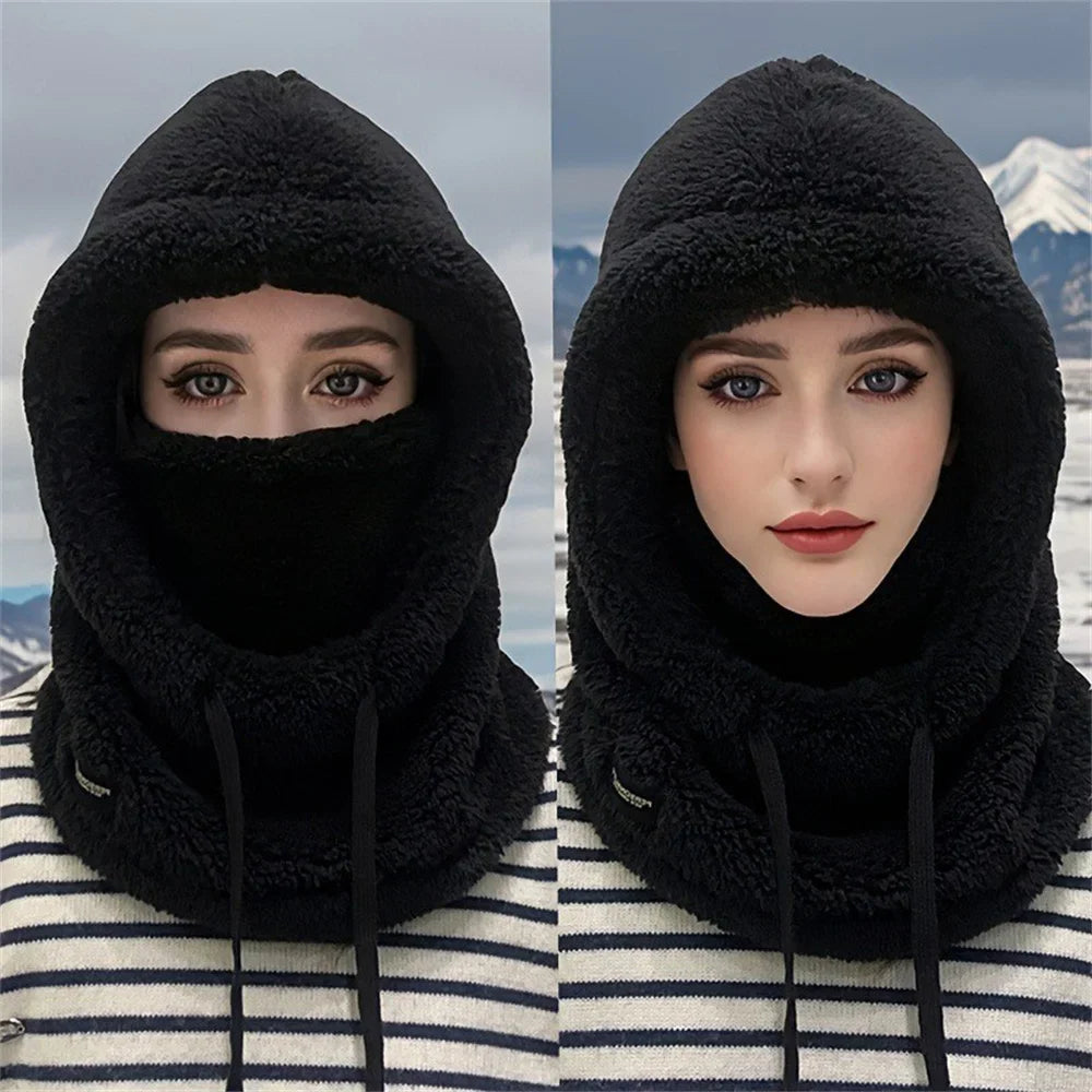 Winter Warm Thermal Windproof Balaclava Ski Hood Motorcycle Face Cover Polar Fleece Adjustable Cycling Neck Cover Full Face Mask