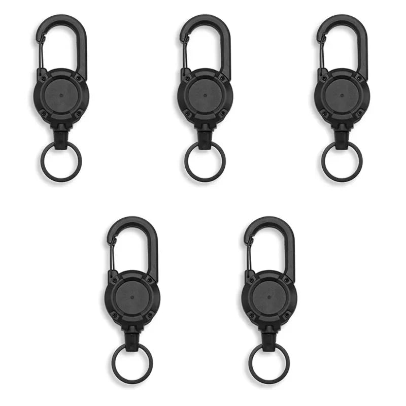 Outdoor Retractable Key Chain Mountaineering Buckle Key Chain Anti-loss Anti-theft High Rebound Easy To Pull