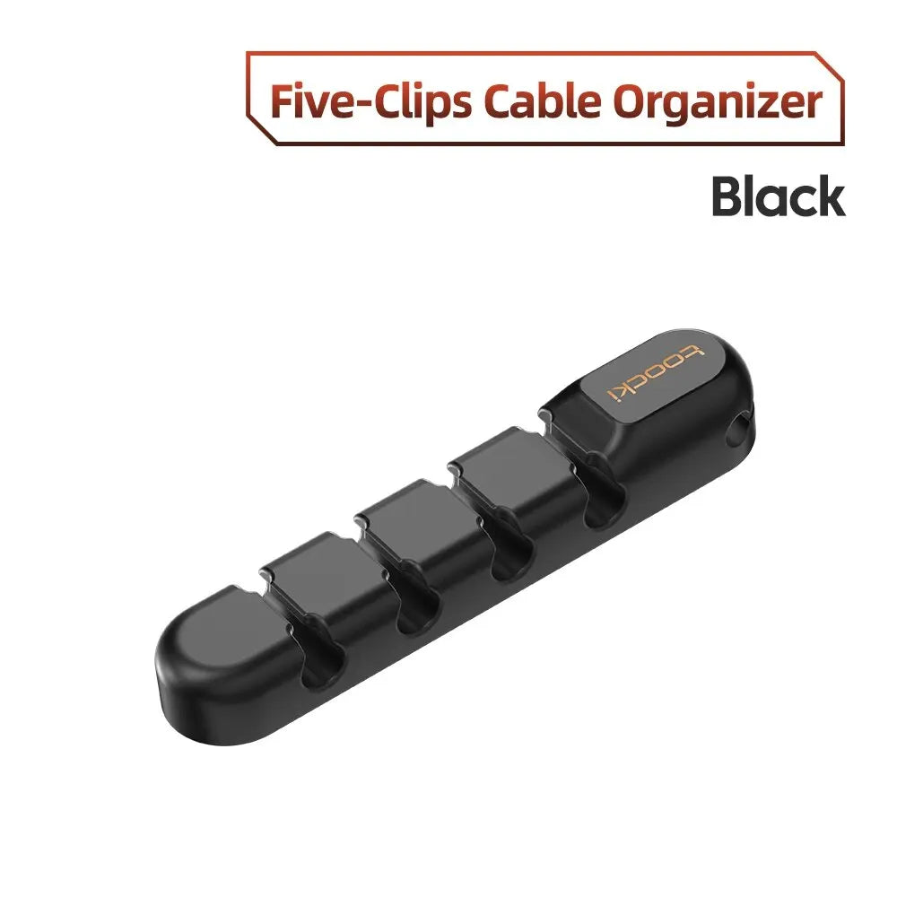 Toocki Cable Wire Cord Organizer Management 7 Hole Holder USB Desktop Winder Clip Flexible For Mouse Keyboard USB Type C Cable