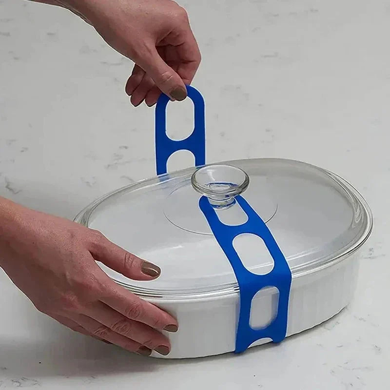 Reusable Lid Strap Silicone Elastic Band Universal Pot Lid Holder for Lunch Box Strap Elastic Band Outdoor Tableware Tool