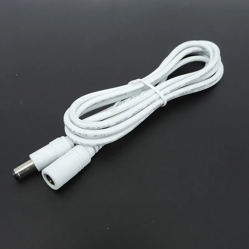 22awg 3A DC Male To male female Power supply Adapter white black cable Plug 5.5x2.1mm Connector wire 12V Extension Cords