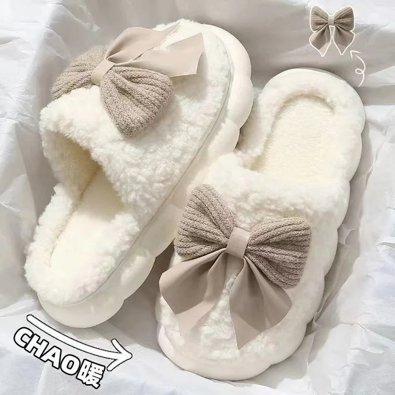 Fluffy Anti-Slip Cotton Slippers for Cozy Indoor Comfort