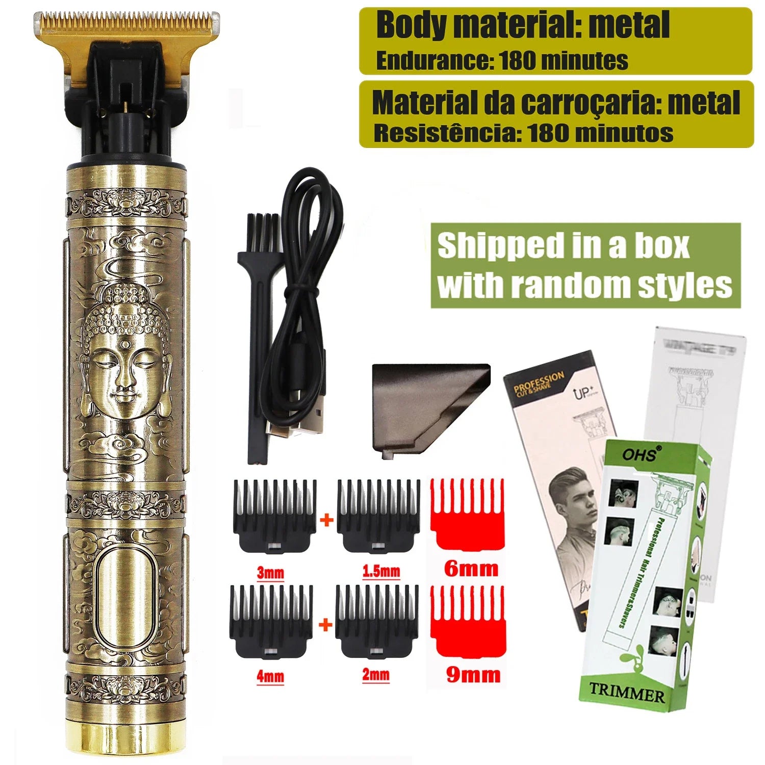 Hot Sale Vintage T9 Electric Cordless Hair Cutting Machine Professional Hair Barber Trimmer For Men Clipper Shaver Beard Lighter