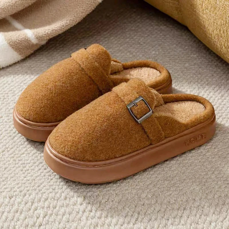 Luxury Plush Platform Slippers for Warm Indoor Comfort