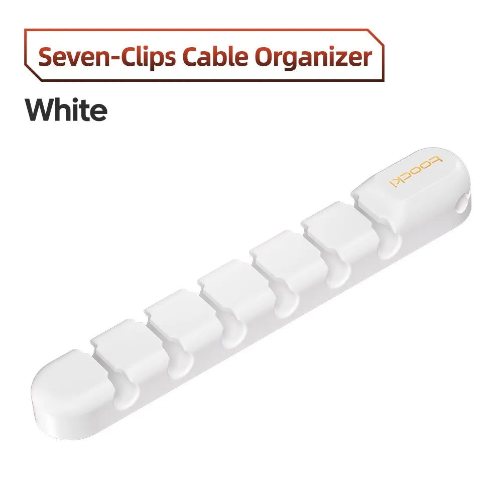 Toocki Cable Wire Cord Organizer Management 7 Hole Holder USB Desktop Winder Clip Flexible For Mouse Keyboard USB Type C Cable