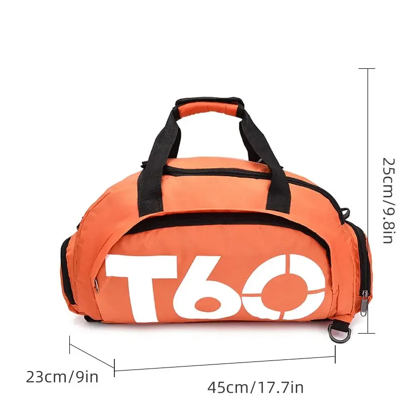 Large Capacity Gym Bag with Shoe Compartment and Wet Pocket