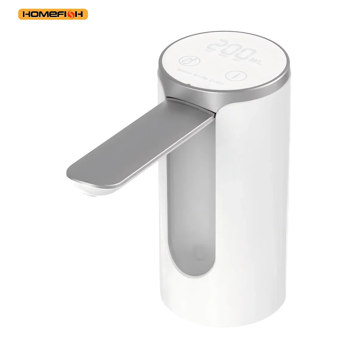 HOMEFISH Electric Water Bottle Pump 1200mAh Type C Rechargeable LED Display Automatic Touch Button 3 Quantitative Settings
