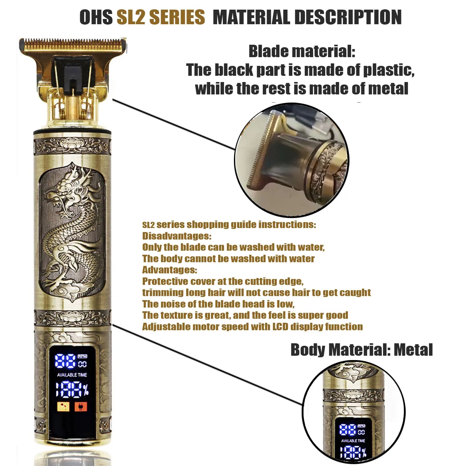 Hot Sale Vintage T9 Electric Cordless Hair Cutting Machine Professional Hair Barber Trimmer For Men Clipper Shaver Beard Lighter