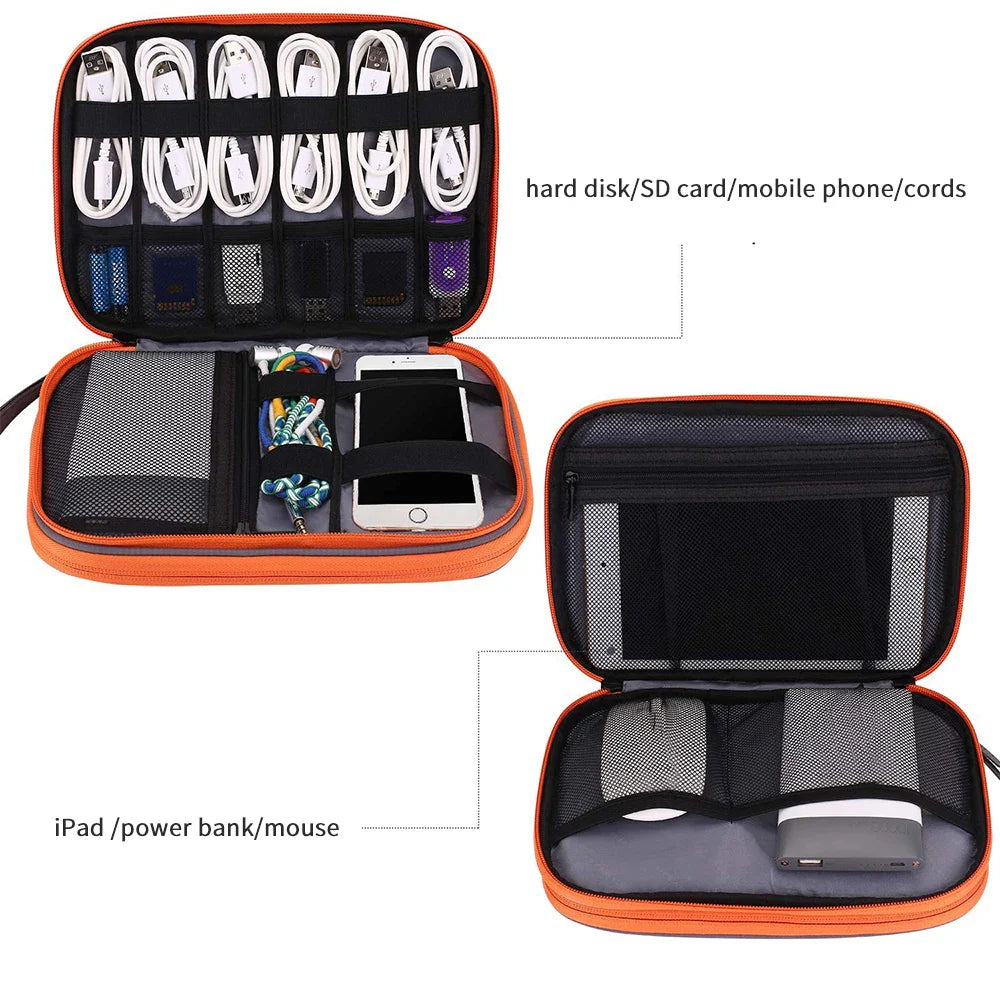 Electronic Accessories Storage Bag Travel Case,Cable Organizer Bag Gadget Carry Bag For Cables,Power,USB Flash Drive, Charger