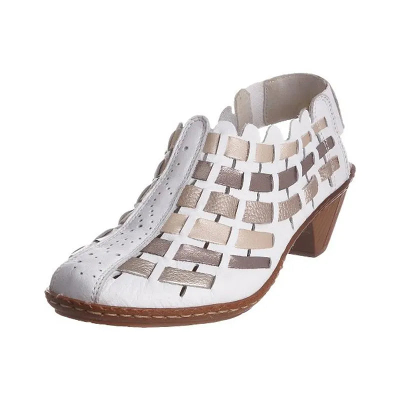 Comemore Women's Summer Sandals Pumps Spring Medium Heel 2025 Elderly Casual Ankle Boots Slip-on Shoes Summer Footwear for Woman