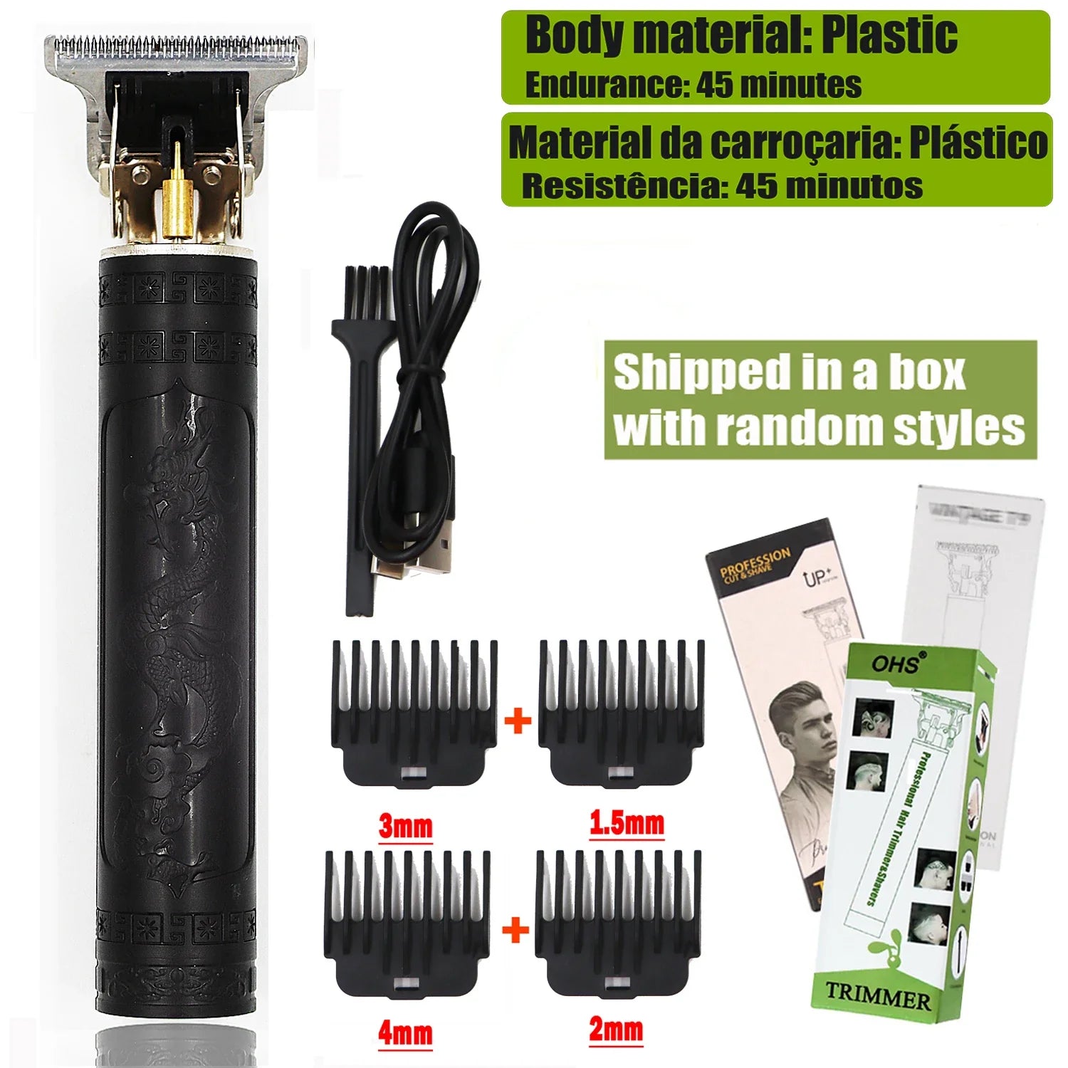 Hot Sale Vintage T9 Electric Cordless Hair Cutting Machine Professional Hair Barber Trimmer For Men Clipper Shaver Beard Lighter
