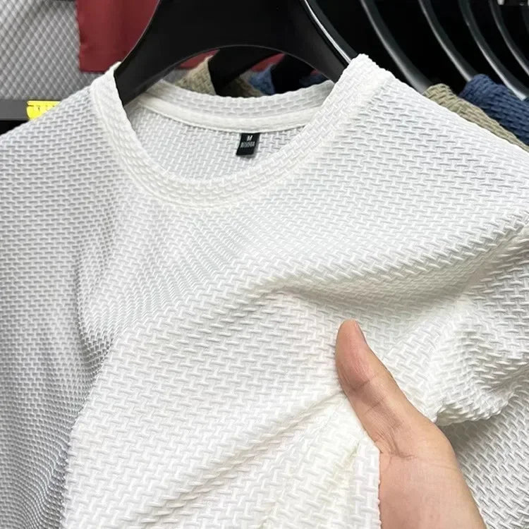 Men's Bamboo Ice Silk Slim Fit Crew Neck T-Shirt