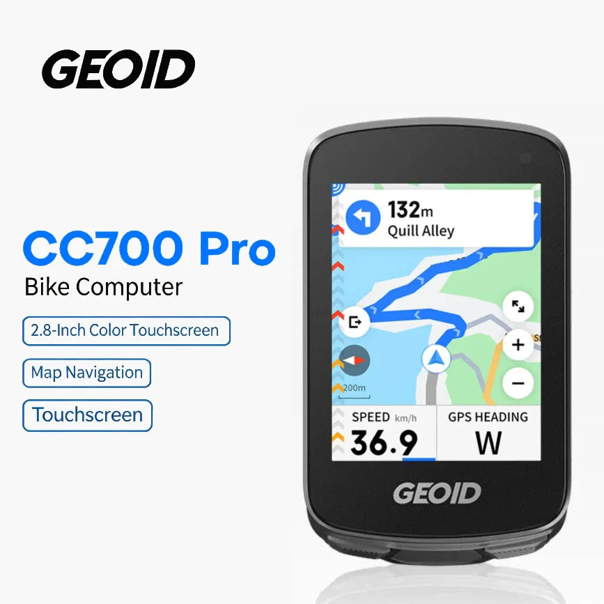 GEOID CC700 Pro Bicycle Computer 2.8-Inch Touchscreen GPS Bike Speedometer with Map Navigation for Cycling Odometer