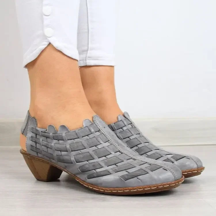 Comemore Women's Summer Sandals Pumps Spring Medium Heel 2025 Elderly Casual Ankle Boots Slip-on Shoes Summer Footwear for Woman