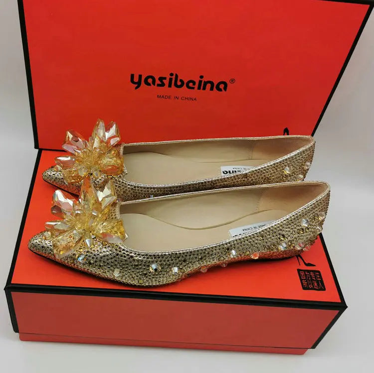 Newest Silver High Heels Wedding Women Shoes Diamond Pumps Crystal Shoes Rhinestone Pointed Toe Glitter Party