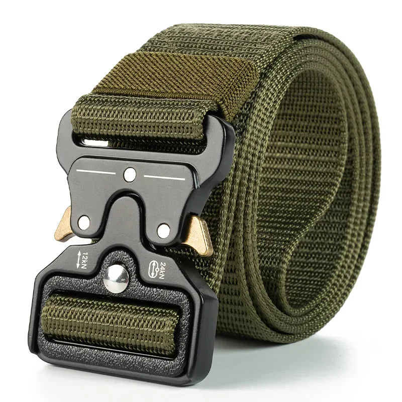 Tactical Quick Release Belt Military Style Nylon Waistband Durable Breathable Adjustable Outdoor Hiking Work Casual Belt for Men