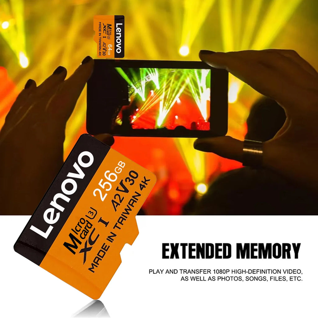 Lenovo High Speed Cartao De Memoria U3 V30 UHS-1 Class 10 Storage Card 1TB 512GB Micro SD Card Flash Cards For Nintendo Switch