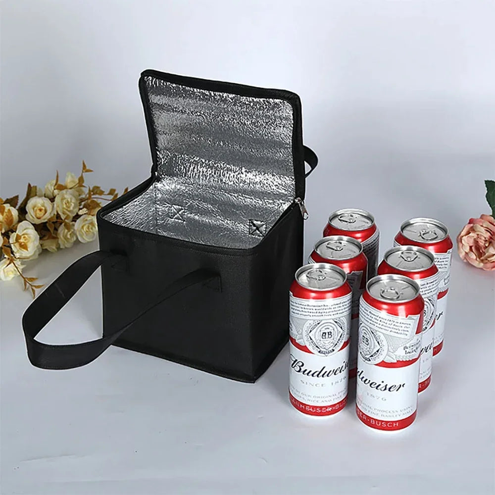 Foldable Insulated Lunch Cooler Bag Portable Thermal Food & Drink Carrier for Picnic Work Beer Delivery