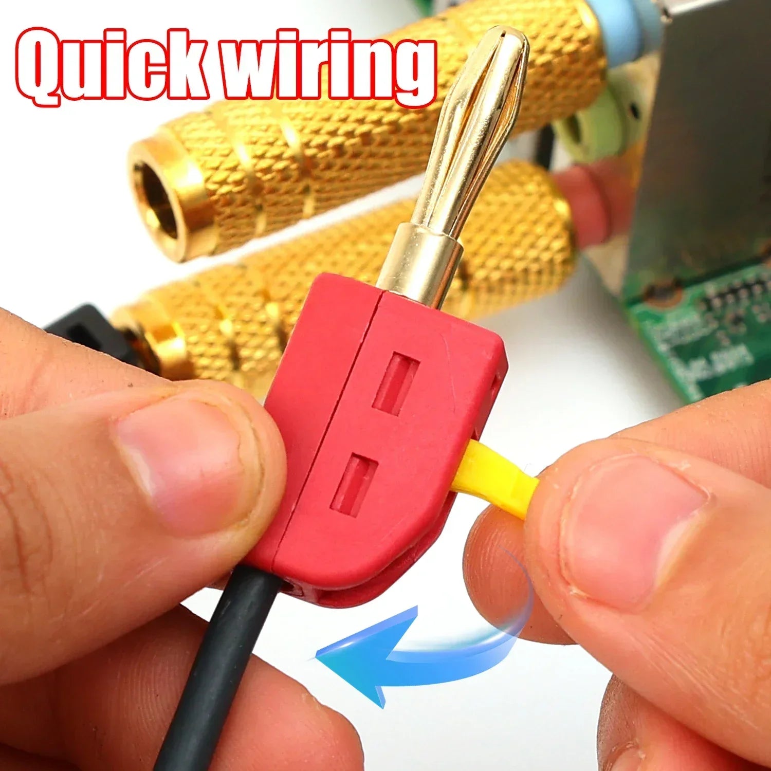 1-6PCS Portable 32A 4mm Banana Plug Solderless Quick Connect High Current Gold-Plated Connectors Audio Copper Speakers Amplifier