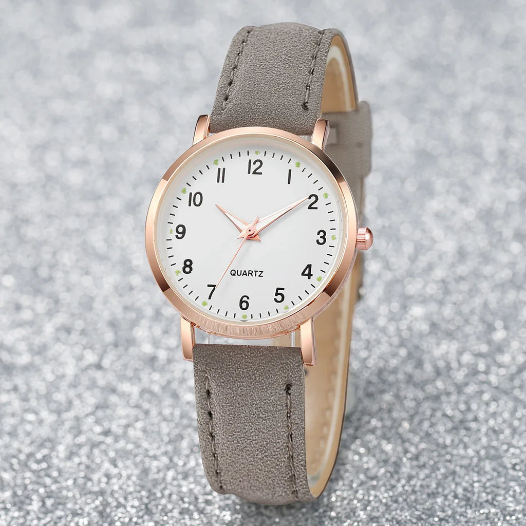 Fashion Women Watches Casual Arabic Dial Ladies Leather Band Quartz Watch Reloj Mujer Girls Clock Gift