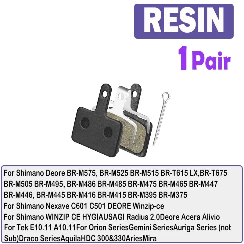 TESNO Bike Resin Disc Brake Pads - Wear-resistant Hydraulic Brake Pads Compatible with SHIMANO B01S/B03S/B05S MTB Parts
