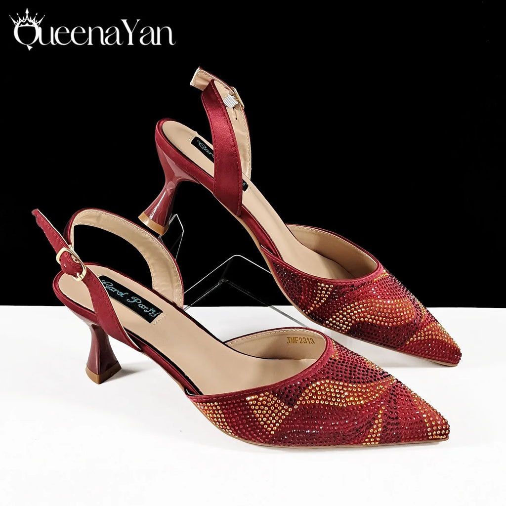 Festive Elegance:High Quality Women's Pumps Fashion Design For Nigeria Wedding Party Ladies Shoes Spot Goods