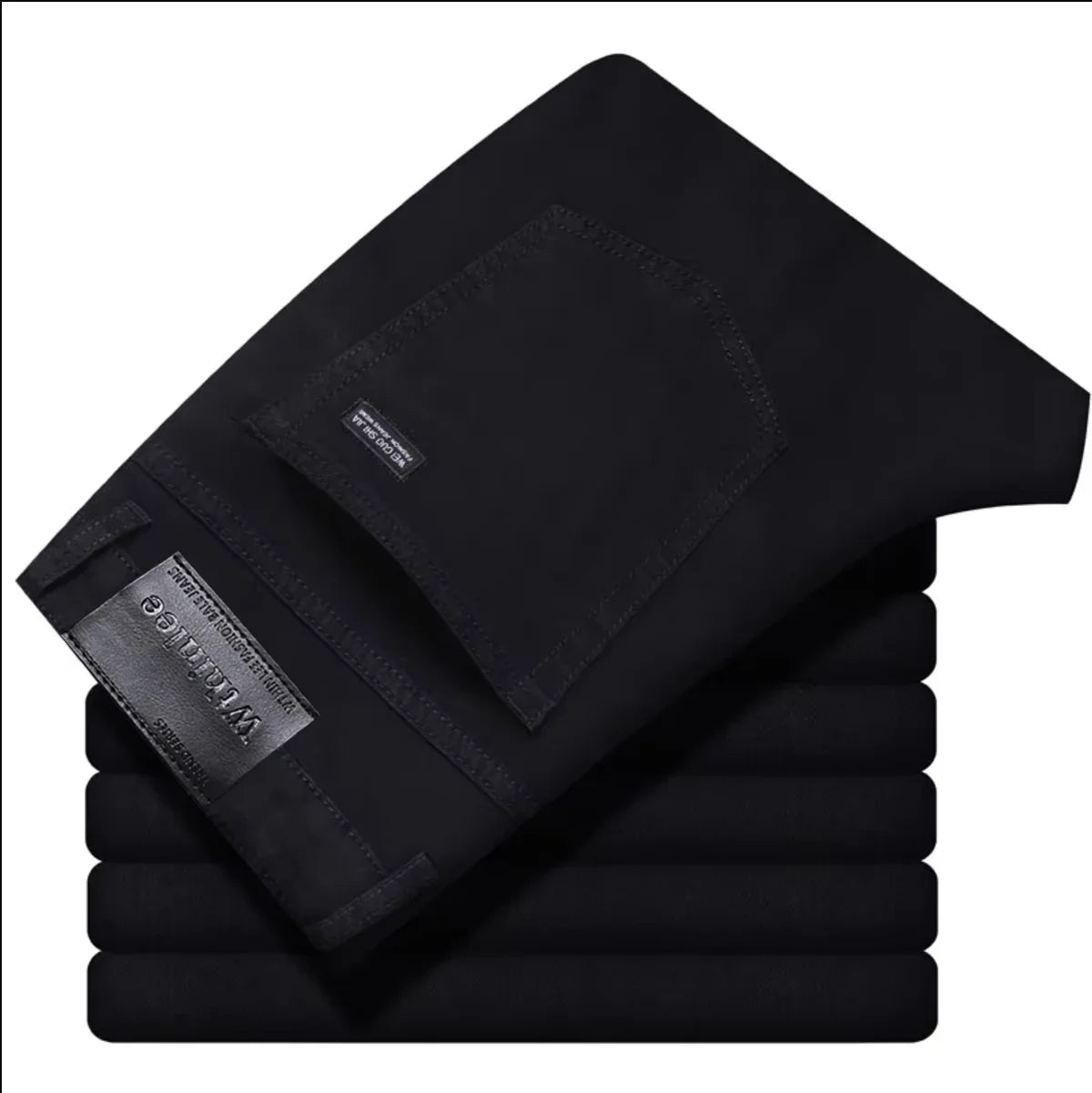 Wthinlee New Business Men's Jeans Casual Straight Stretch Fashion Classic Blue Black Work Denim Pant Trousers Male  Clothing