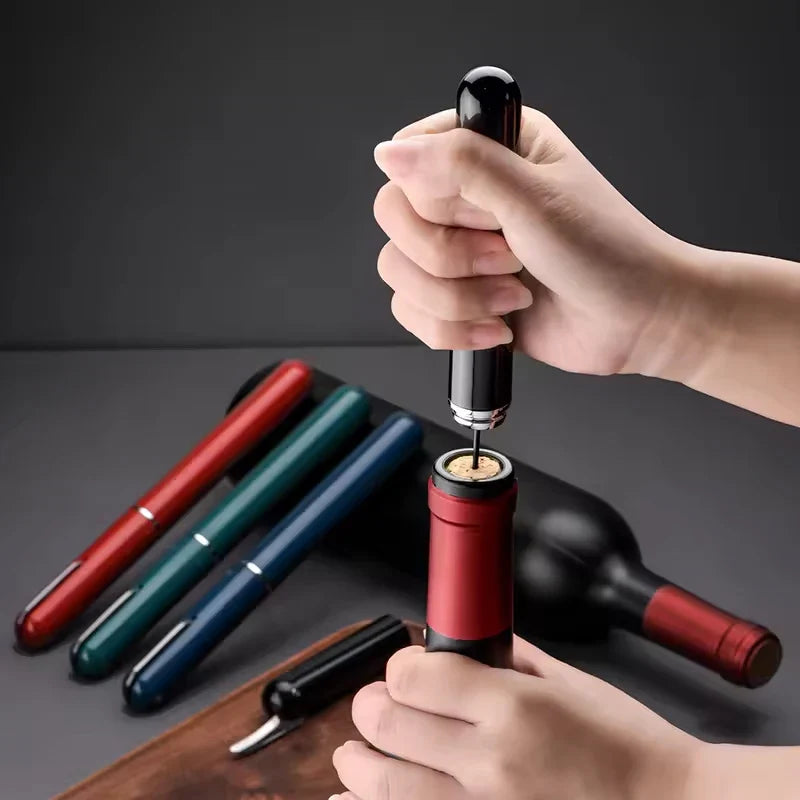 Portable Handheld 2-in-1 Air Pressure Wine Opener with Air Pump And Cork Remover Foil Cutter Compact Desktop Cicerone for Party