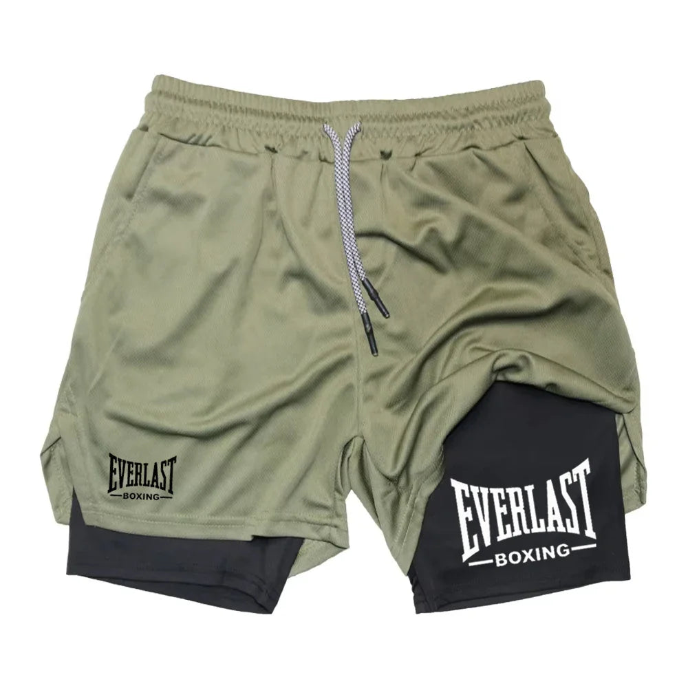 Everlast Double Layer Compression Shorts for Fitness and Basketball