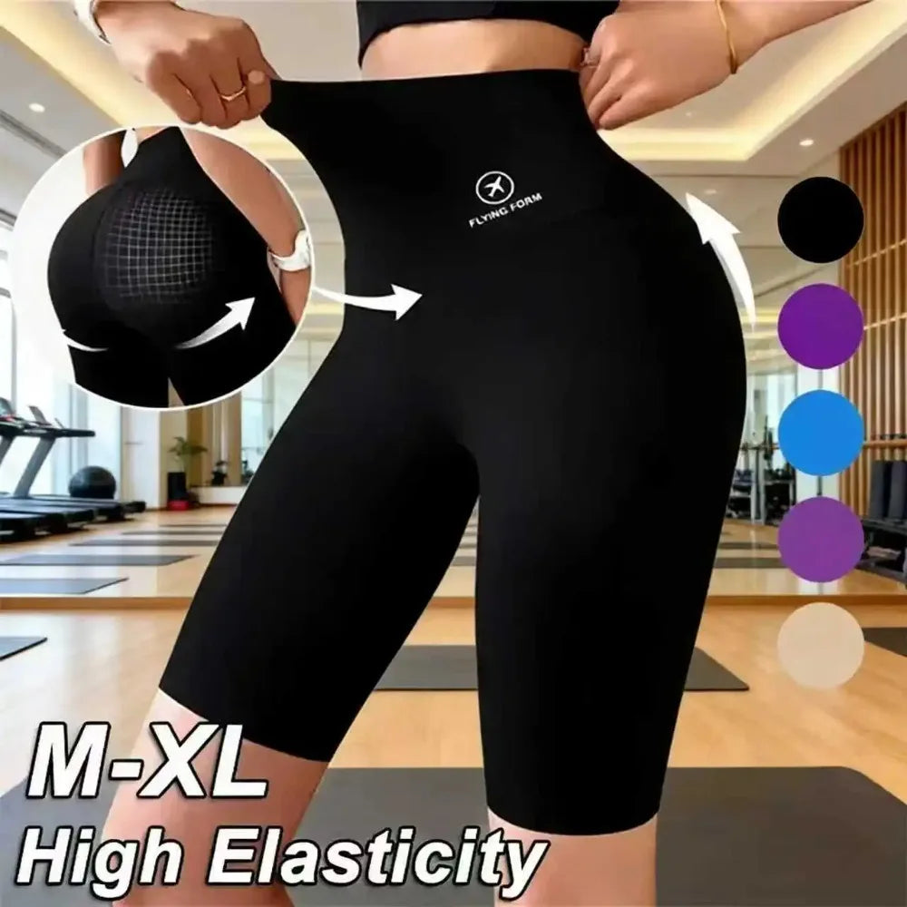 High Waist Seamless Fitness Shorts with Utility Pocket