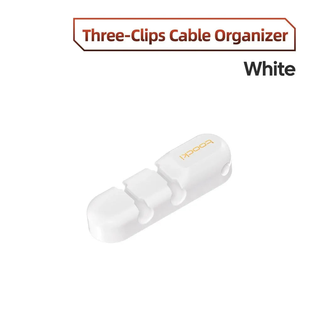 Toocki Cable Wire Cord Organizer Management 7 Hole Holder USB Desktop Winder Clip Flexible For Mouse Keyboard USB Type C Cable