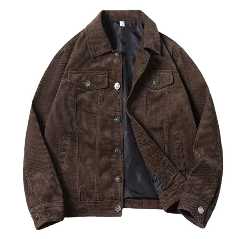 Men's Retro Corduroy Jacket for Spring and Autumn