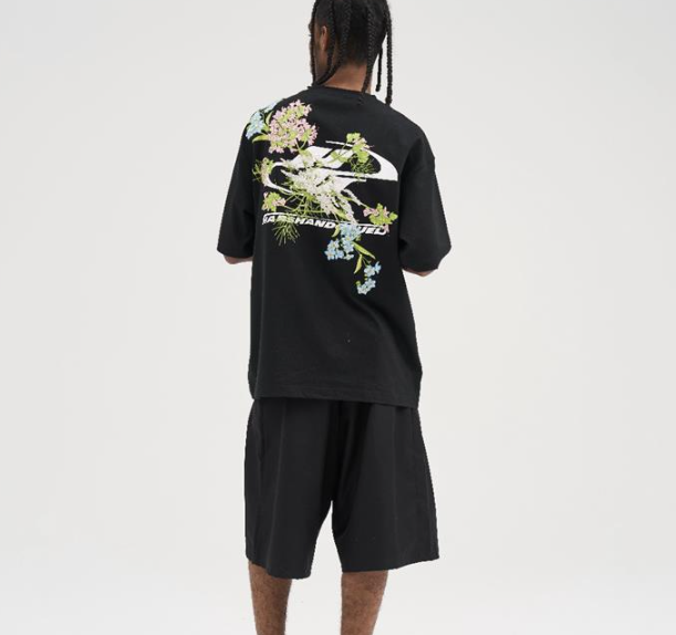 Floral Embroidered Short-Sleeved T-Shirt