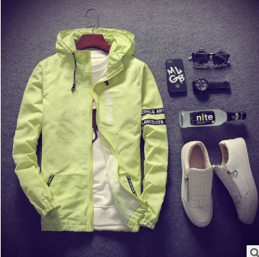 Men's Lettered Hooded Jacket