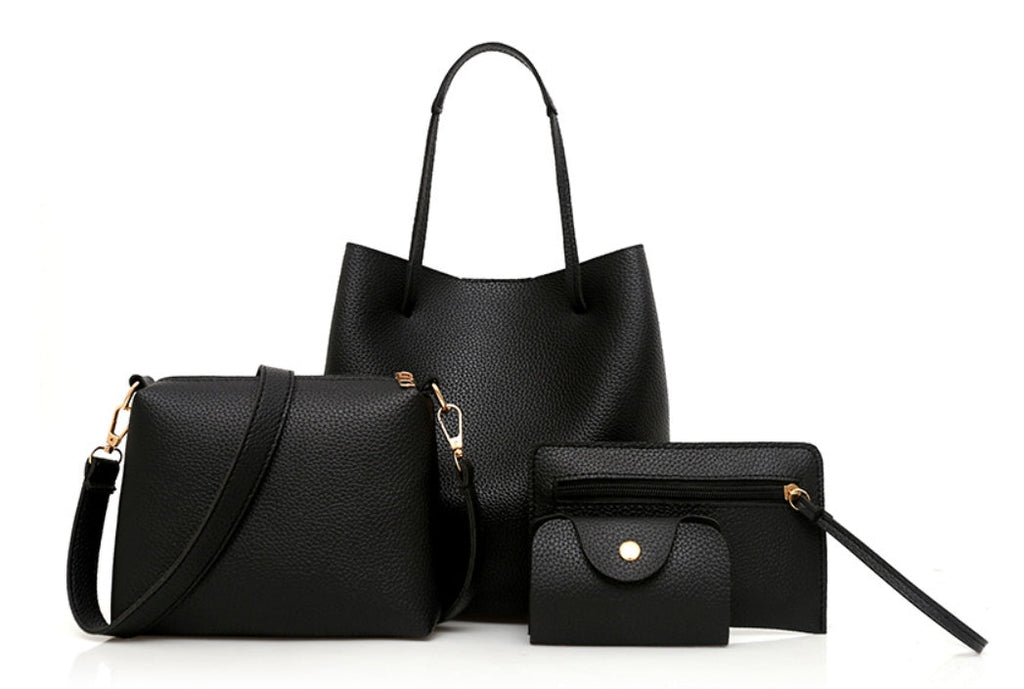 Fashionable Solid Color Mother-Daughter Bag Set (4 Pieces)